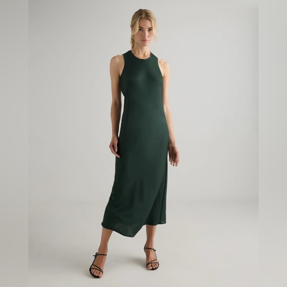 Quince Washable Stretch Silk Tank Midi Dress